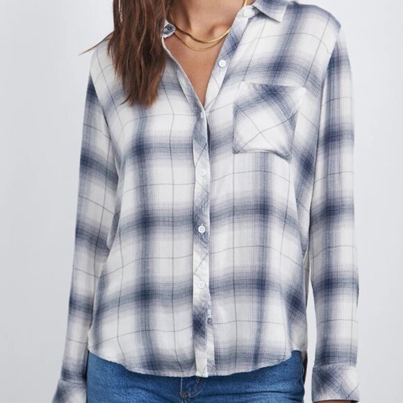 Rails Hunter Sterling White Plaid Button Down XS - Picture 1 of 15